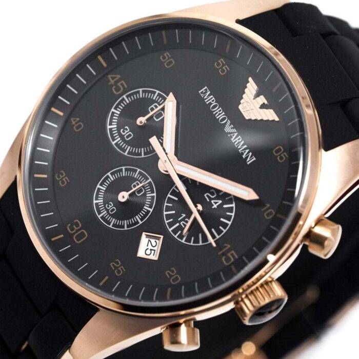 Emporio Armani Ladies Sportivo Chronograph Rose Gold PVD Watch - AR5906 - Image 4